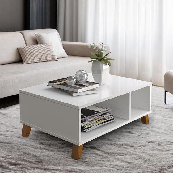 Mesa de centro retangular branco jordania - Casa Moderna Movelaria ...
