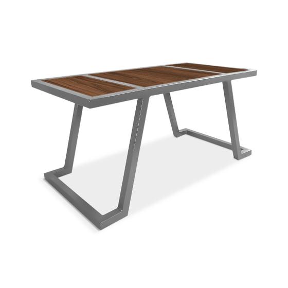 Imagem de Mesa De Centro Retangular Sala Mdf Coimbra Prata e Villandry