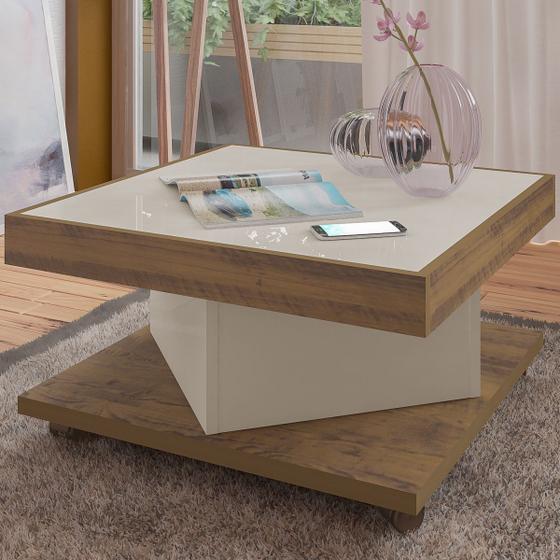 Mesa De Centro Saara Pinho/off White - Artely Menor preço em Mesa De Centro Saara Pinho/off White - Artely