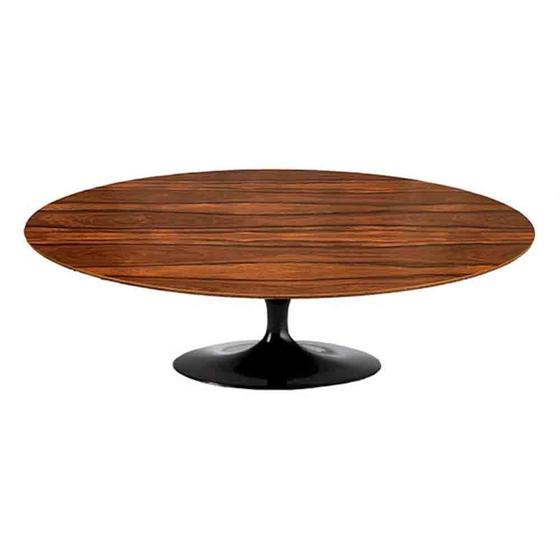 Imagem de Mesa de Centro Saarinen 46cm Oval Pau Ferro 135x90cm - Base Preta