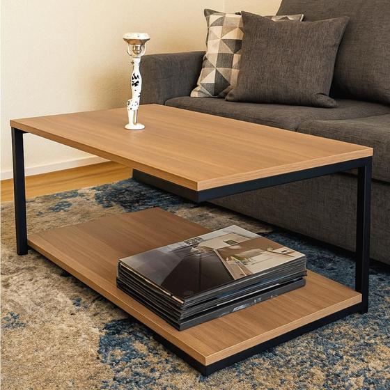 Imagem de Mesa de Centro Strassis Design SD-3090 Metal e MDF cor Preta