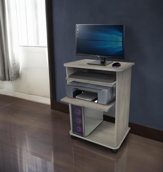 Imagem de Mesa de Computador 58cm - Duas prateleiras (Com corrediças telescópicas) - Cor Bianco