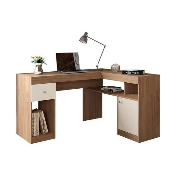 Imagem de Mesa de Computador Caemmun Nilo 1 Porta Buriti/Off White
