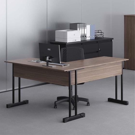 Imagem de Mesa de Computador em L com Gaveta Lima Affara Preto