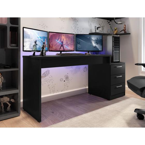 Mesa De Computador Gamer DRX 5000 Para Quarto Preto Menor preço em Mesa De Computador Gamer DRX 5000 Para Quarto Preto
