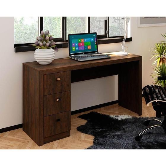 Imagem de Mesa de Computador ME4102 c/ 3 Gavetas Rústico - Tecno Mobili