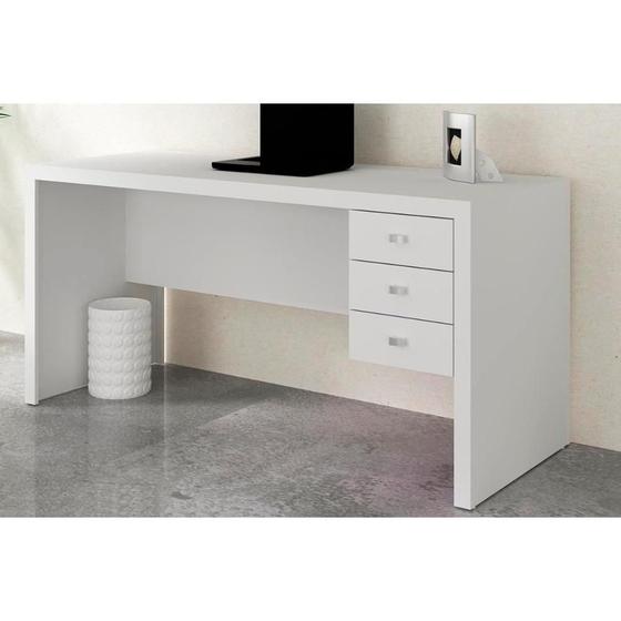 Imagem de Mesa de Computador ME4113 c/ 3 Gavetas Branco - Tecno Mobili