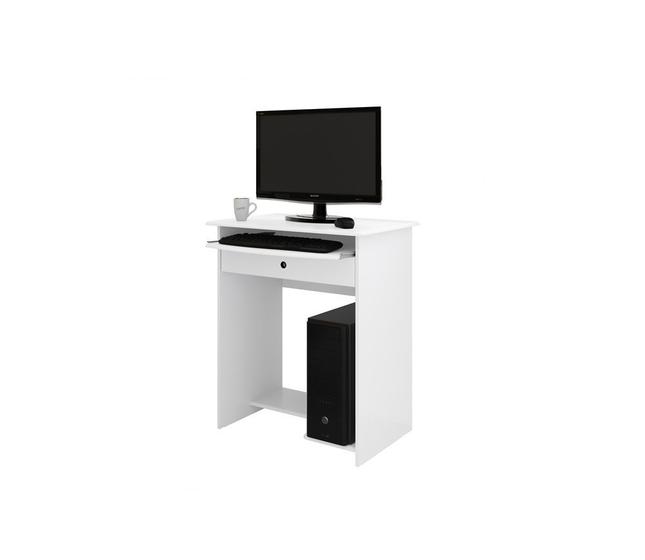 Imagem de Mesa De Computador Pratica Com Gaveta Branco - EJ Móveis