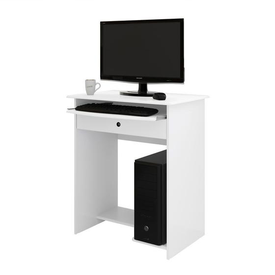 Imagem de Mesa de Computador Pratica Com Gaveta Branco - Magaflex