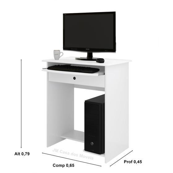 Imagem de Mesa de Computador Pratica Plus Com Gaveta Branco - Comprar Moveis para sua Casa