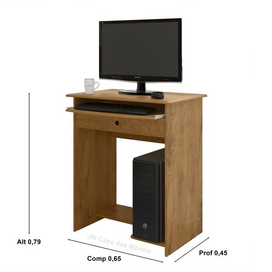 Imagem de Mesa de Computador Pratica Plus Com Gaveta Freijó