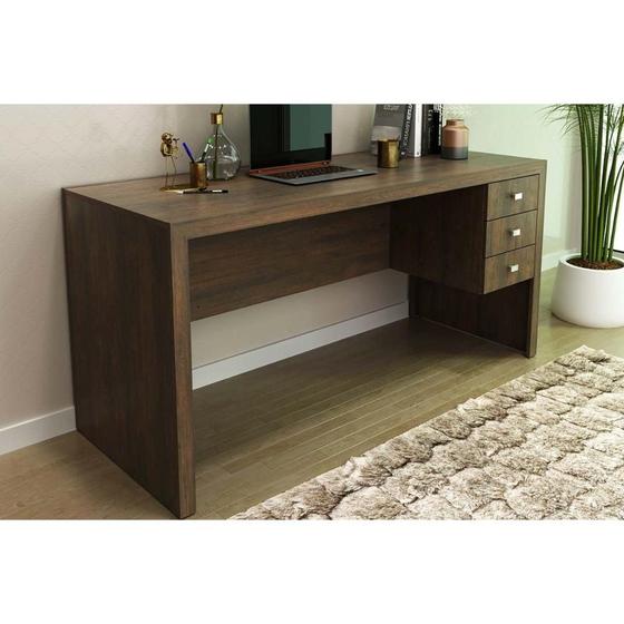 Imagem de Mesa de Computador Solteiro ME4113 c/ 3 Gavetas Rústico - Tecno Mobili