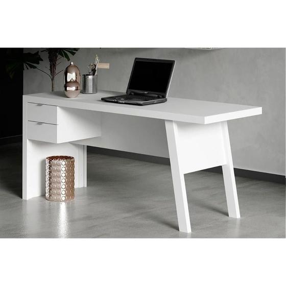 Imagem de Mesa de Computador Solteiro ME4122 c/ 2 Gavetas Branco - Tecno Mobili