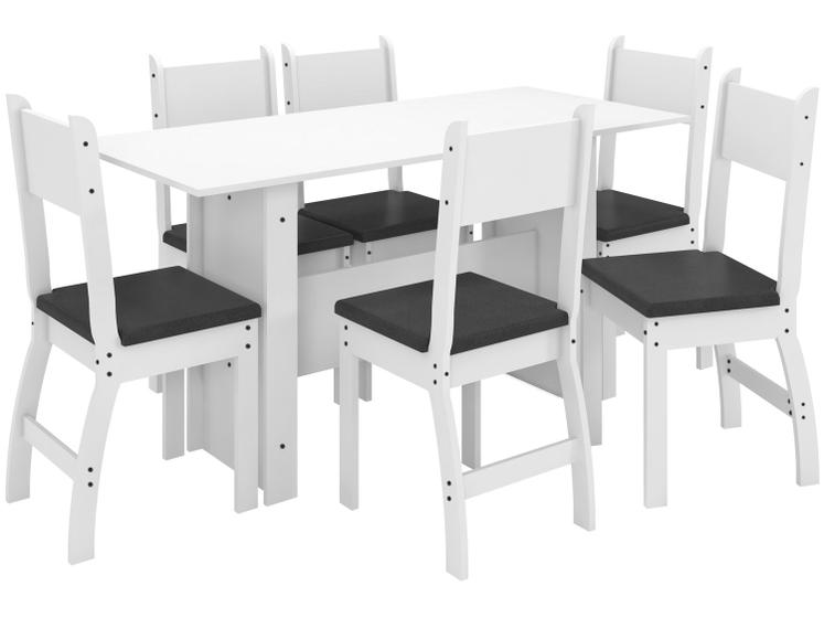 Imagem de Mesa de Cozinha 6 Cadeiras Retangular Milano Poliman Móveis