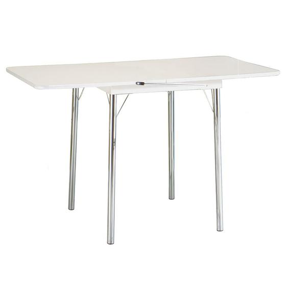 Imagem de Mesa de Cozinha Dobrável Retangular Nádia Cromada 120 cm