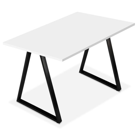 Imagem de Mesa de Cozinha Jantar Escritório Home Office Mirage Tampo 100cm x 60cm - Preta Branca