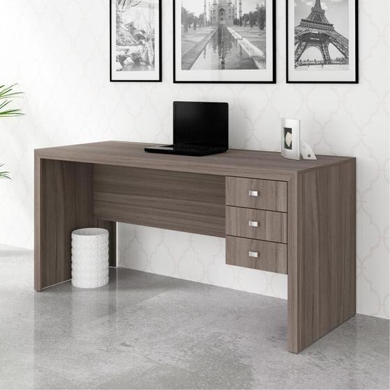 Imagem de Mesa de Escritório 155 cm com 3 Gavetas - Carvalho