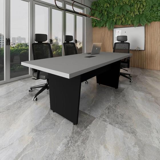Imagem de Mesa de Escritório 2,00m 1 CX de Tomada Pé Painel Angular F5
