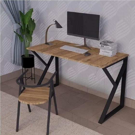 Imagem de Mesa de escritório aço/ferro/mdf estilo industrial mobbili me-03