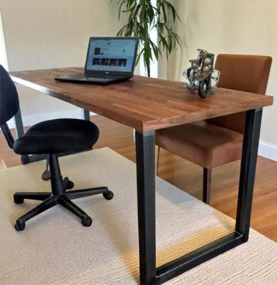 Imagem de MESA DE ESCRITÓRIO AÇO MADEIRA ESTILO INDUSTRIAL ME02 Informar cor da estrutura via mensagem após a compra
