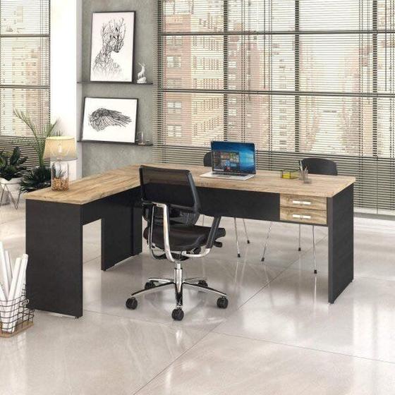 Imagem de Mesa de Escritório em L 1,80x1,60M com 2 Gavetas Work30
