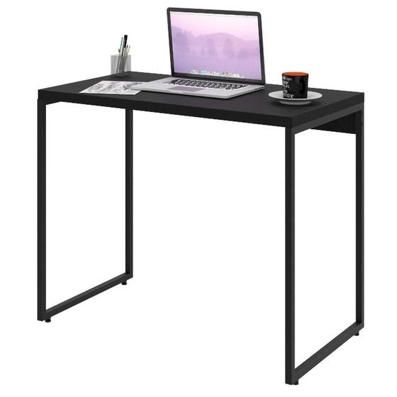 Imagem de Mesa de Escritório Escrivaninha 90cm Dynamica Industrial C08 Preto Ônix - Mpozenato