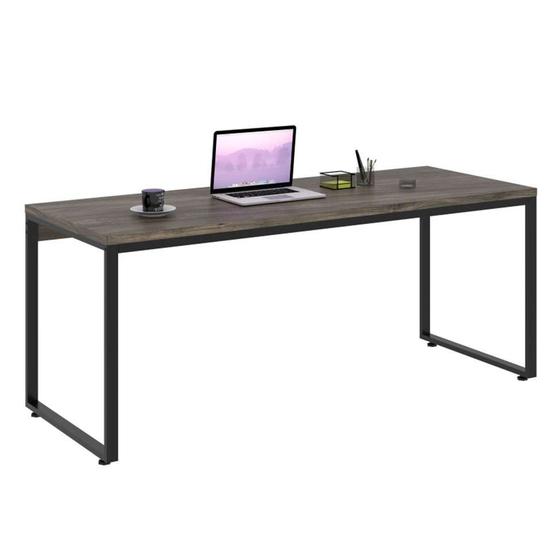 Imagem de Mesa de Escritório Kuandra Carvalho Dark e Preta