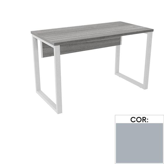 Imagem de Mesa de Escritório Pé Tubular PE25 em MDP 134 x 60 cm Cinza com Base Cinza