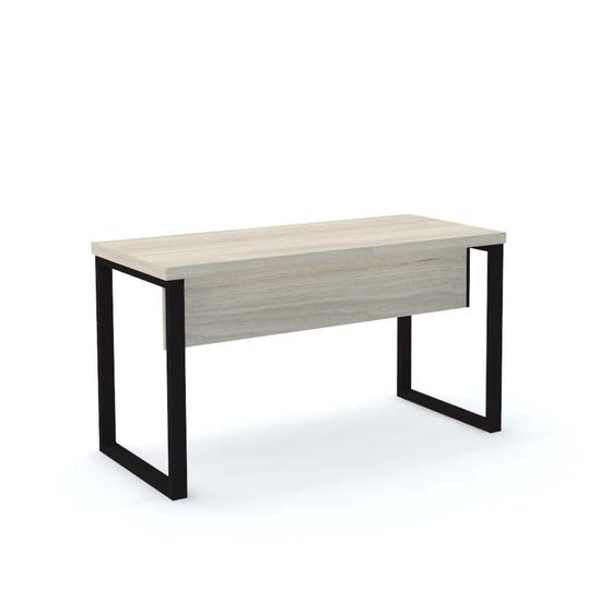 Imagem de Mesa de Escritório Pé Tubular PE40 em MDP 150 x 60 cm Cor Nogueira CasaBlanca Base Preta