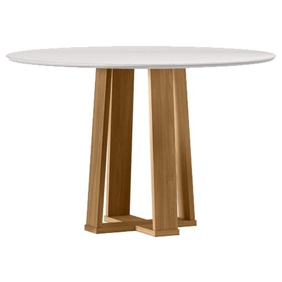 Imagem de Mesa de Jantar 120 cm Isabela com Vidro Ype Off White  New Ceval