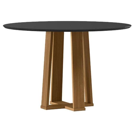 Imagem de Mesa De Jantar 120 Cm Isabela Com Vidro Ype Preto - New Ceval