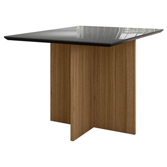 Imagem de Mesa de Jantar 120cm Helo com Vidro Carvalho Grafite  Poliman