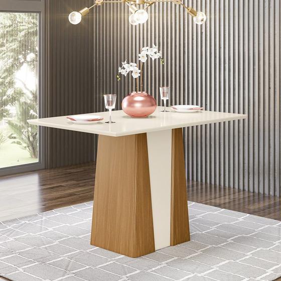 Imagem de Mesa de Jantar 120cm Orus Móveis Henn Nature/Off White