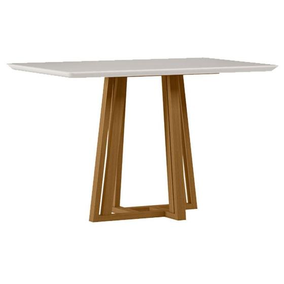 Imagem de Mesa de Jantar 120x80 cm Sarah com Vidro Ype Off White  New Ceval