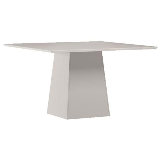 Imagem de Mesa De Jantar 135x135 Cm Barbara Com Vidro Off White - New Ceval