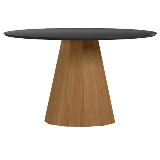 Imagem de Mesa de Jantar 135x135 cm Isis com Vidro Ype Preto  New Ceval