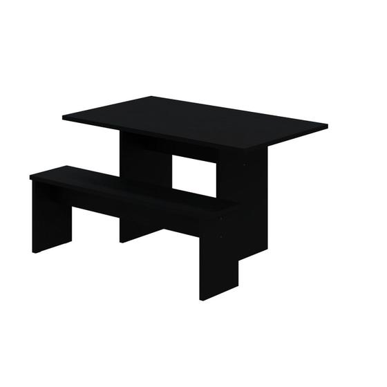 Imagem de Mesa de Jantar 135x80x74cm 2,5cm com 1 Banco Essence Preto