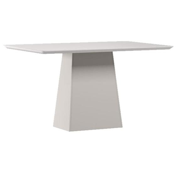 Imagem de Mesa de Jantar 135x90 cm Barbara com Vidro Off White  New Ceval