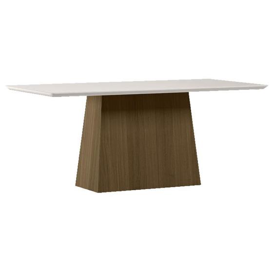 Imagem de Mesa de Jantar 180 cm Barbara com Vidro Imbuia Off White  New Ceval