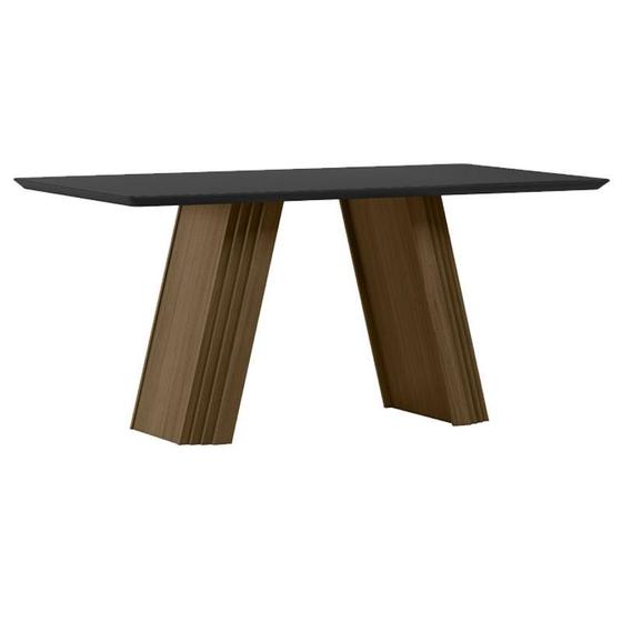 Imagem de Mesa de Jantar 180x90 cm Fernanda com Vidro Imbuia Preto  New Ceval