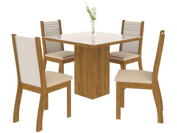 Imagem de Mesa de Jantar 4 Cadeiras Quadrada Viero Móveis