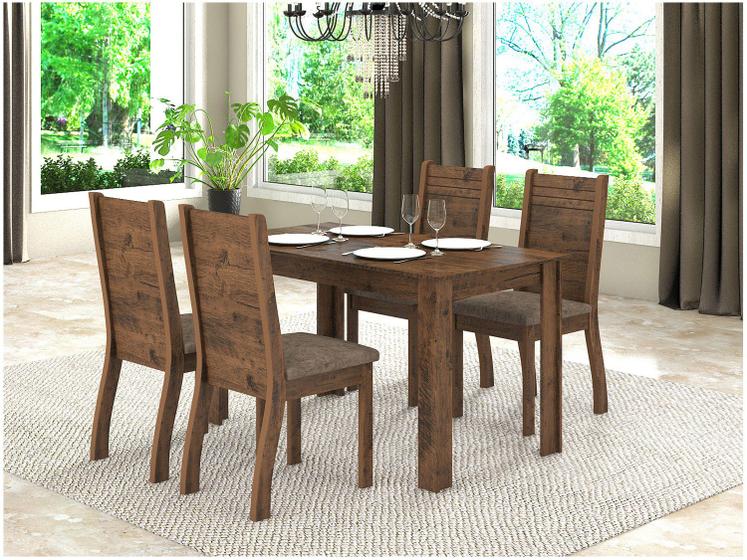 Imagem de Mesa de Jantar 4 Cadeiras Retangular Viero Móveis