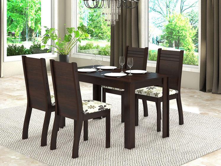 Imagem de Mesa de Jantar 4 Cadeiras Retangular Viero Móveis