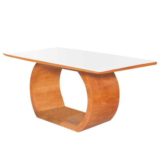 Imagem de Mesa de Jantar 4 Lugares Imbuia/Branco 1,4m x 0,9m - Sirkel