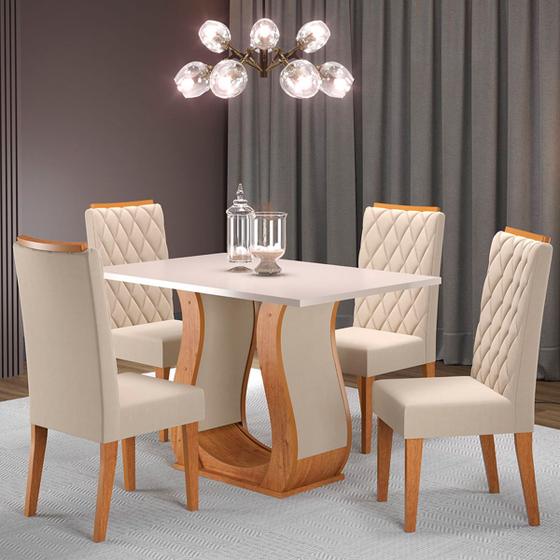 Mesa de Jantar 4 Lugares Los Angeles Mel/Blonde/Nude - Panorama Móveis Imagem de Mesa de Jantar 4 Lugares Los Angeles Mel/Blonde/Nude - Panorama Móveis