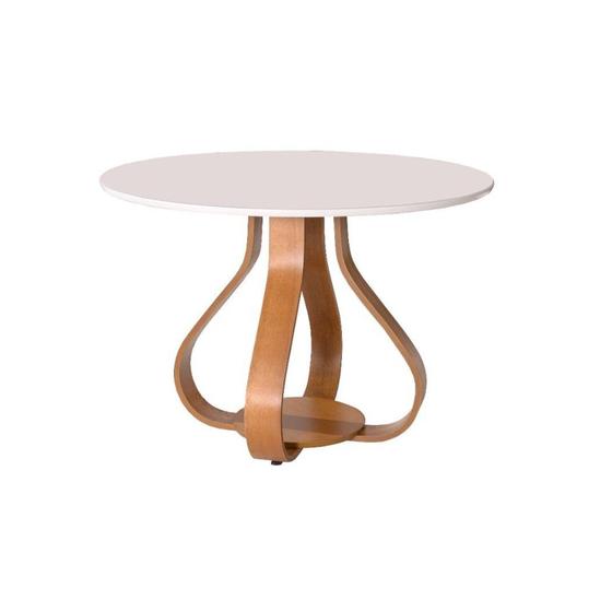 Imagem de Mesa de Jantar 4 Lugares Redondo Bella Tampo Laqueado com Vidro