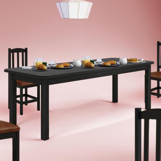 Imagem de Mesa De Jantar 8 Lugares 200cm Com Pés Em Madeira Maciça Robusta Preto Safira Shop Jm