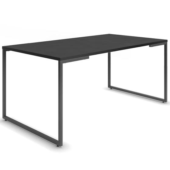 Imagem de Mesa De Jantar 8 Lugares Retangular Rivera F01 Industrial 160 Cm Preto Fosco - Lyam Decor