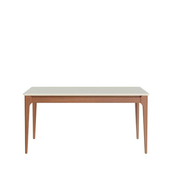 Imagem de Mesa de Jantar Addar 160 cm - Natural c/ Vidro Off White