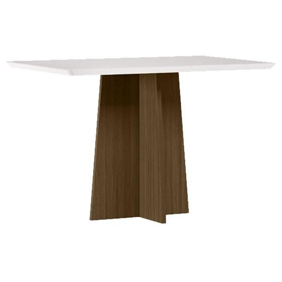 Imagem de Mesa de Jantar Anitta 120x80 cm com Vidro Imbuia Off White  New Ceval